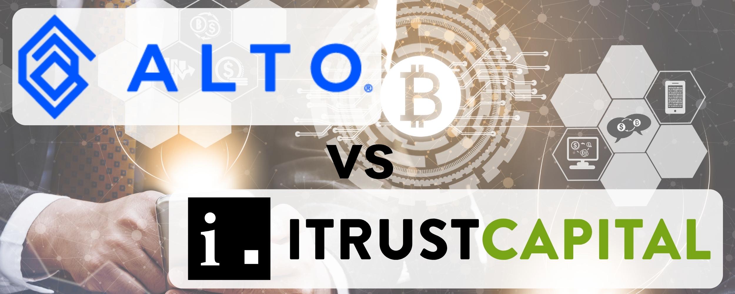 Photo of crypto coins with Alto and iTrustCapital logos